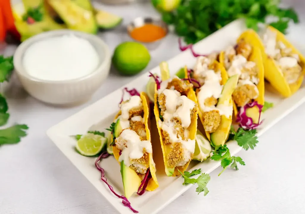 Receta Tacos de Pescado con Salsa de Yogurt Griego Chiveria
