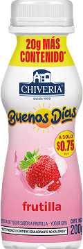 Packshot del yogurt Chiveria Buenos Días sabor frutilla en presentación de 200g
