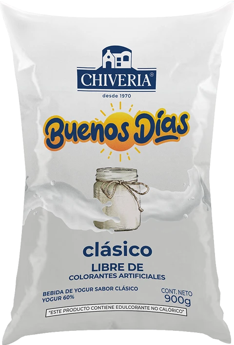 Packshot de yogurt Chivería Buenos Días sabor clásico en presentación de 900g.